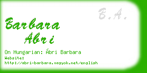 barbara abri business card