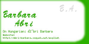 barbara abri business card